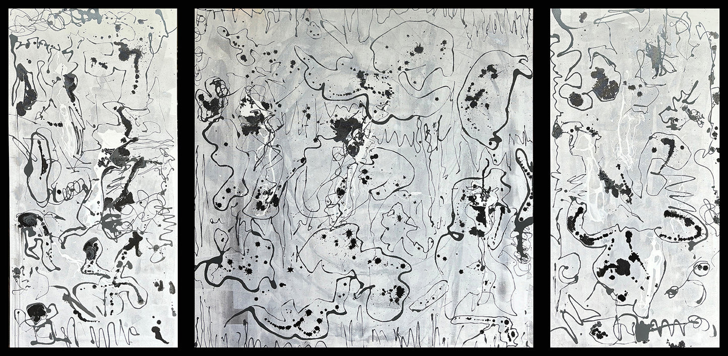 Drip Splash Pour Triptych
