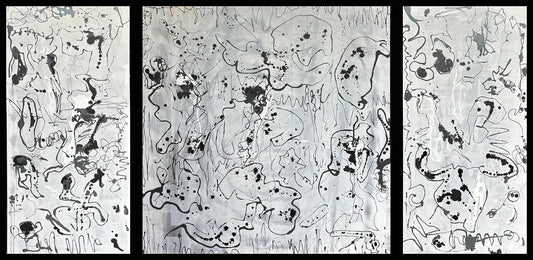 Drip Splash Pour Triptych